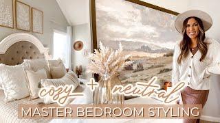 MASTER BEDROOM MAKEOVER | cozy neutral decor + styling ideas to create a functional space!