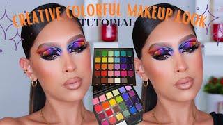 Creative Colorful Makeup Look| Eye Focused Tutorial| Blend Bunny Cosmetics Blends & Primal Palettes