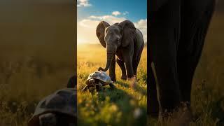The virtual zoo-09 Tiny Tortoise Meets Baby Elephant ️