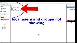 Local users and groups not showing in windows 10 and 11.#local #users #groups #notshowing