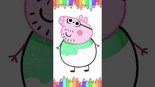 Daddy Pig Coloring for Kids | How To Draw Peppa pig's daddy Step By Step #art #baby #shorts #cute