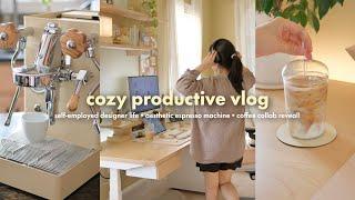 Cozy Productive Vlog ️ Small Business Life, Desk Setup, New Espresso Machine, Our Coffee Collab!