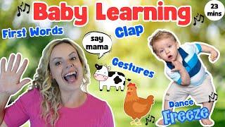 Baby Learning First Words, Signs, Gestures & Nursery Rhymes with Miss Katie - Speech For Toddlers