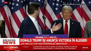 Donald Trump își anunță victoria: „Le mulțumesc americanilor că m-au ales al 47-lea președinte”