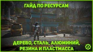 Fallout 76 - Где искать ресурсы: дерево, сталь, алюминий, резина и пластмасса