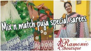 Beautiful, pocket friendly, mix n match puja special sarees. .. Book fast ️️