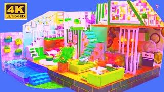 DIY Cardboard Miniature Dreamhouse #25 ~ Green Color Design Mansion Miniature Dreamhouse