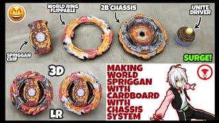  Making World Spriggan Beyblade with Takaratomy Chassis system | Cardboard Pro Series Beyblade 