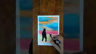 Boy With Dog oil pastel drawing#Nitu Arts #shorts