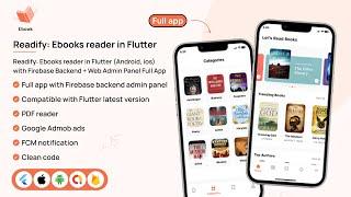 Readify: Ebooks reader in Flutter (Android, ios) with Firebase Backend + Web Admin Panel Full App