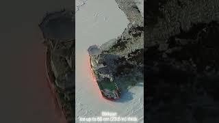 This ship moves on the ice sideways