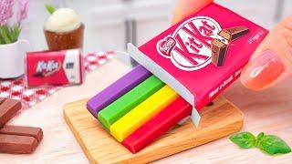 Amazing Yummy Miniature Rainbow KitKat Recipe Idea  Make Fruits Kit Kat and more in Mini Kitchen