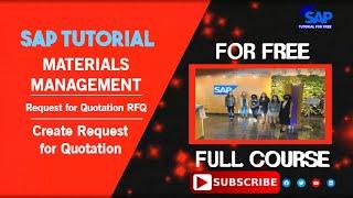 SAP Material Management | Request for Quotation RFQ | Create Request for Quotation | SAP MM Tutorial