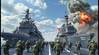 Today! 12 British and Ukrainian Warships Sunk by Russian Forces Off the Black Sea Coast - ARMA 3