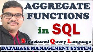 SQL AGGREGATE FUNCTIONS || COUNT( ), SUM( ), AVG( ), MIN( ), MAX( ) || SQL COMMANDS || SQL || DBMS