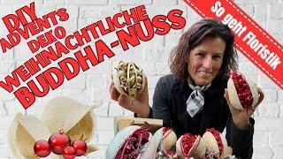 Advents-DIY Wie du eine Buddha-Nuss weihnachtlich dekorierst I Anleitung zum selber machen Dekotipp