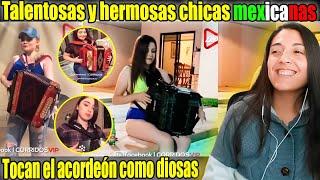 Talentosas y hermosas chicas mexicanas tocan el acordeon como diosas, talento y belleza al 100%