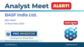 BASF India Limited | Analyst Meet | #basf #analystmeet