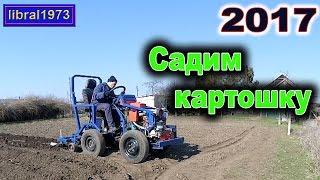 Посадка картофеля минитрактором под окучники