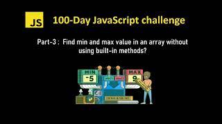 Find min and max number in an Array | 100Day JS challenge - Part 3