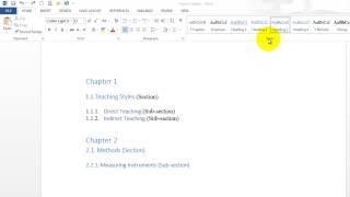 Inserting Table of Contents in Microsoft Word 2013