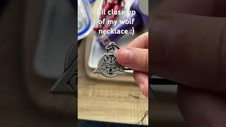 Lil close up of my wolf necklace :3 #furry #therian #viralvideo #fyp