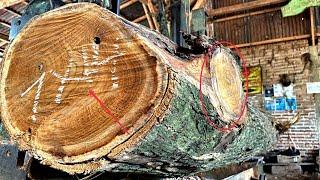 This is the first time we found Teak wood with a rare pattern- Making sills with a sawmill