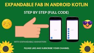 Floating action button with expandable animation in android kotlin