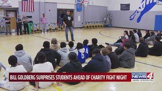 Bill Goldberg surprises students ahead of charity fight night