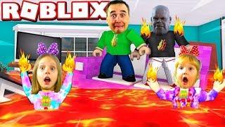 БЕГИ! ПОЛ ЭТО ЛАВА обновление НОВЫЕ КАРТЫ в ROBLOX! ЧТО ЗДЕСЬ ДЕЛАЕТ ТАНОС? Floor Is LAVA БЕЖИМ!