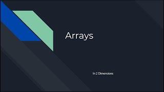 iGCSE Computer Science - Python - 2D Arrays