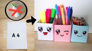 How to make paper pencil box | DIY paper pencil box idea / Easy Origami box tutorial/ Origami