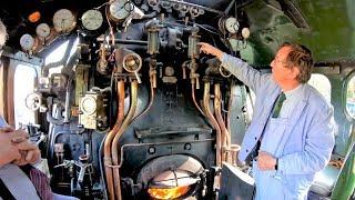 A tour of the cab and controls of the Flying Scotsman, plus tender walk through