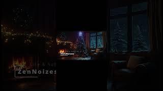 Cozy Christmas Tree PROMO & Crackling FireplaceSnowy Window 10 H Holiday Cabin Ambience | Sleep
