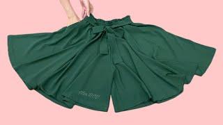 Very beautiful  Paperbag Skirt Pants / Circular Trousers |  Cutting and Sewing tutorial