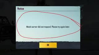 How to fix error "Match server did not respond please try again later" in PUBG mobile