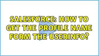 Salesforce: How to get the Profile name form the userinfo?