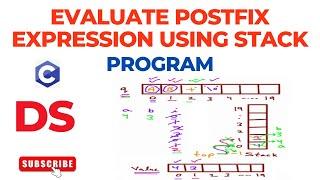 Program to Evaluate Postfix Expression using Stack | Data Structures [Download Code]