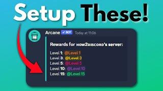 How To Setup Level Roles / Rank Roles (Arcane Bot Setup)