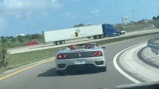 STRAIGHT PIPED FERRARI 360 MODENA DOES HIGHWAY PULL !!