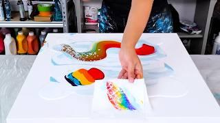  Amazing Result! -This Worked SO Well! - Rainbow Clouds with NO Swipe Activator! - Acrylic Pouring