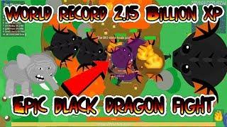 Mope.io EPIC BLACK DRAGON FIGHT / World record 2.15 xp Billion max score