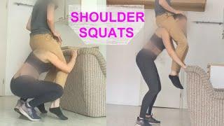 Shoulder ride squats!!! LIFT AND CARRY Squat a man challenge - Vanessa 27