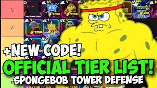 [NEW CODE] New Tier List in Spongebob Tower Defense (Best Units!)