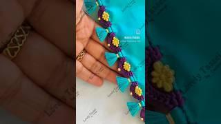 Crochet Saree Tassel Work #lovelytassel #sareetassels #kuchu #kuchulu #tassels #saree #fashion