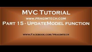 Part 15  Updatemodel function in mvc