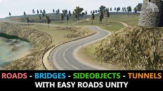 Roads Bridges Tunnels Side objects in unity3d with Easy Roads | Unity Procedural Roads