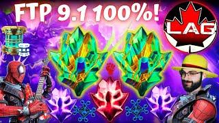 LagSpiker Huge FTP Crystal Opening! Double 7-Star Titans! Act 9.1 100% Rewards Opening! New Rank 3!