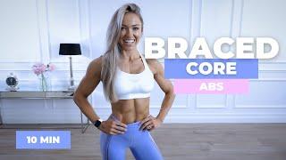 10 Min BRACED CORE AND ABS WORKOUT at Home | Caroline Girvan