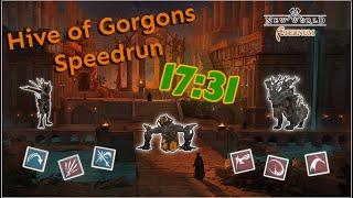 New World Aeternum: Hive of Gorgons World Record Speedrun - Evade Rapier with Build